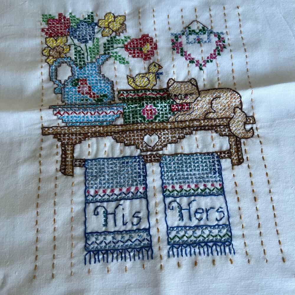 His and Hers Cross-stitch Finished Piece